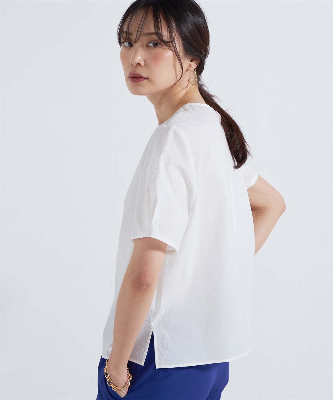 A/C DESIGN BY ALPHA CUBIC コットンサッカーブラウス_sub_10