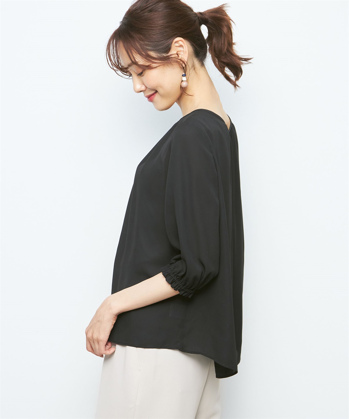 A/C DESIGN BY ALPHA CUBIC ジョーゼットプリントブラウス_sub_1