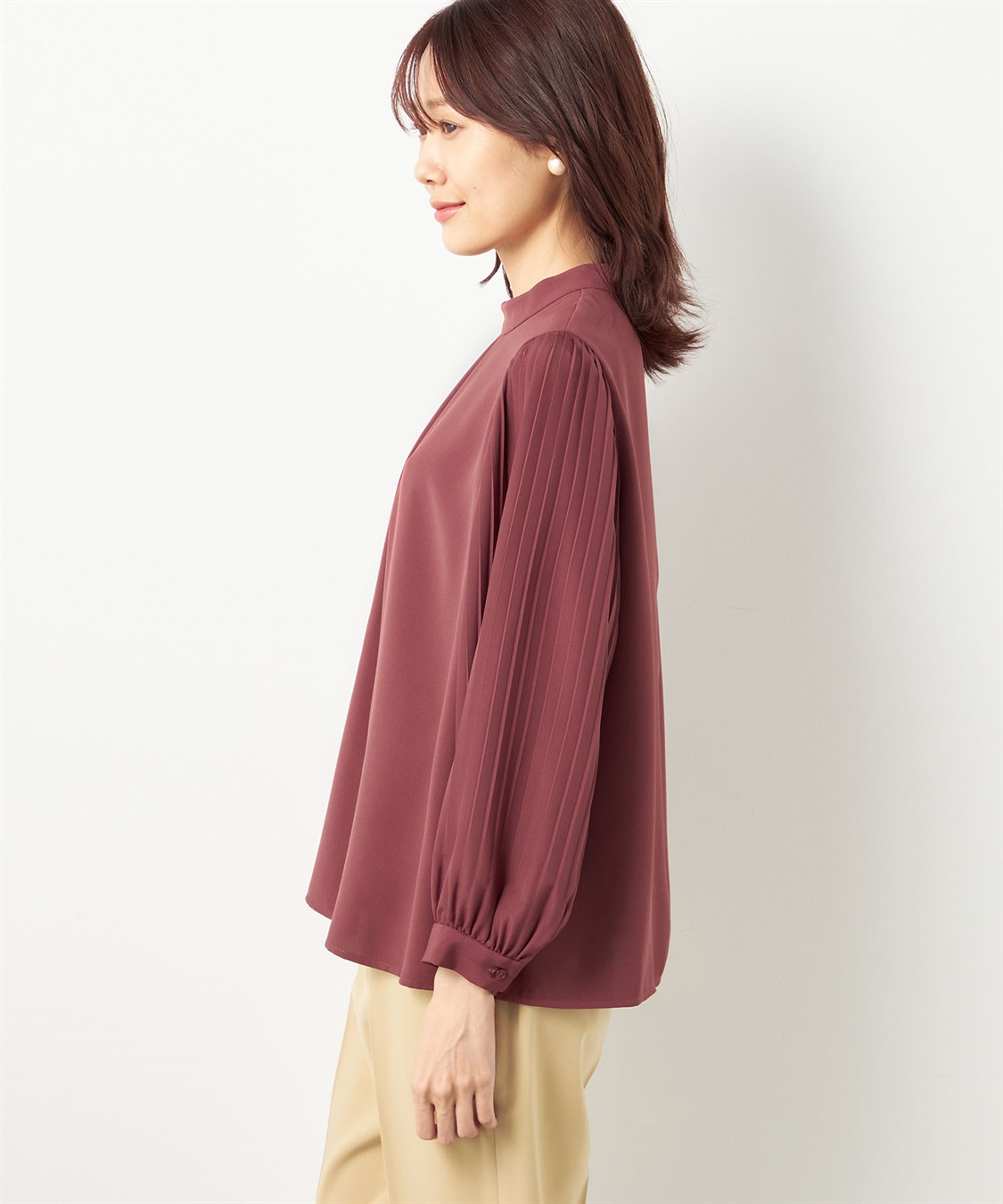 A/C DESIGN BY ALPHA CUBIC プリーツスリーブブラウス_sub_2