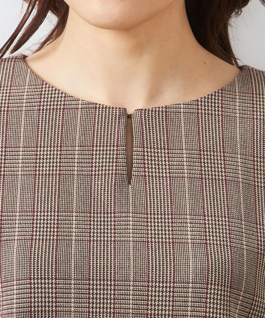 A/C DESIGN BY ALPHA CUBIC ローズオイル加工キーネックブラウス_sub_4