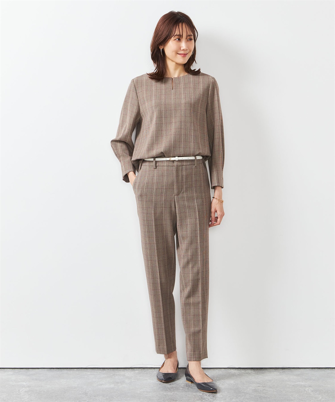 A/C DESIGN BY ALPHA CUBIC ローズオイル加工キーネックブラウス_sub_10