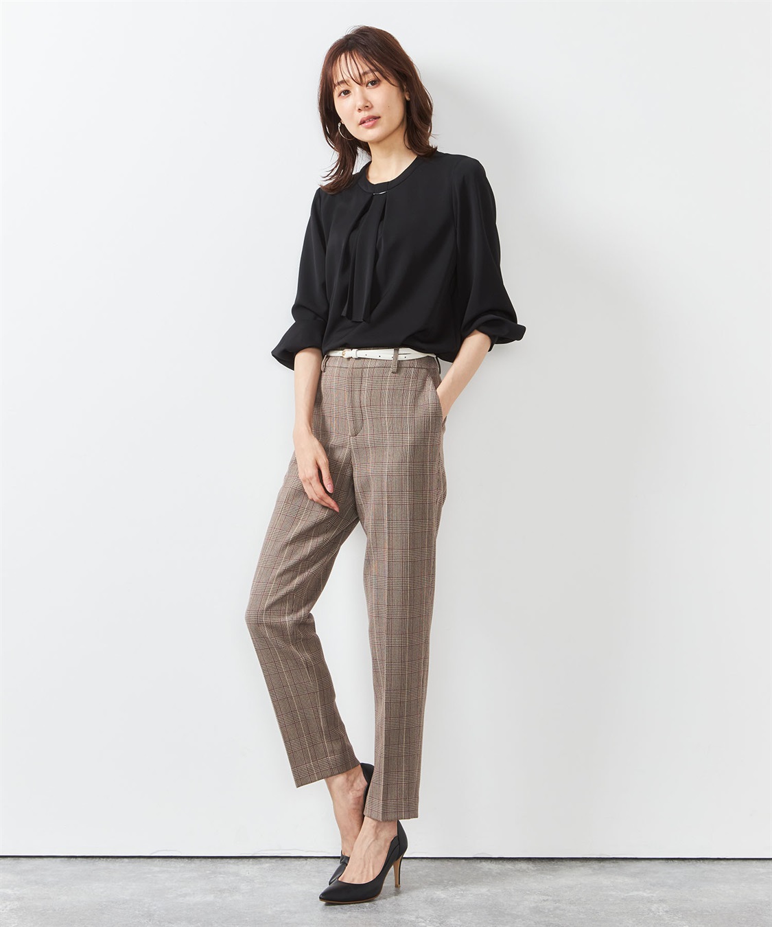 A/C DESIGN BY ALPHA CUBIC メタルパーツ付きボウタイブラウス_sub_8