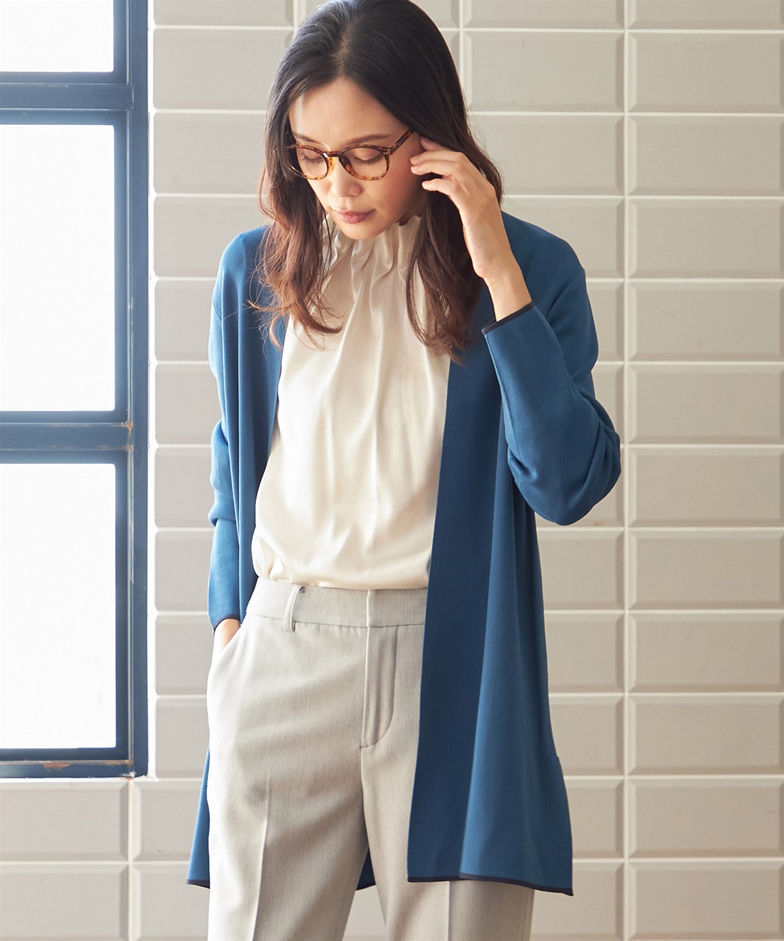 A/C DESIGN BY ALPHA CUBIC ギャザーネックブラウス_sub_8