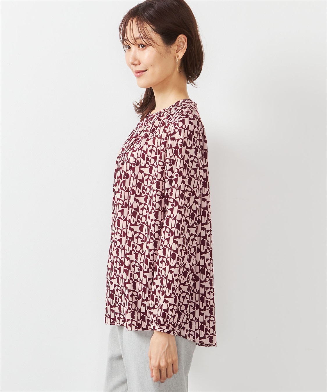 A/C DESIGN BY ALPHA CUBIC プリントブラウス_sub_2