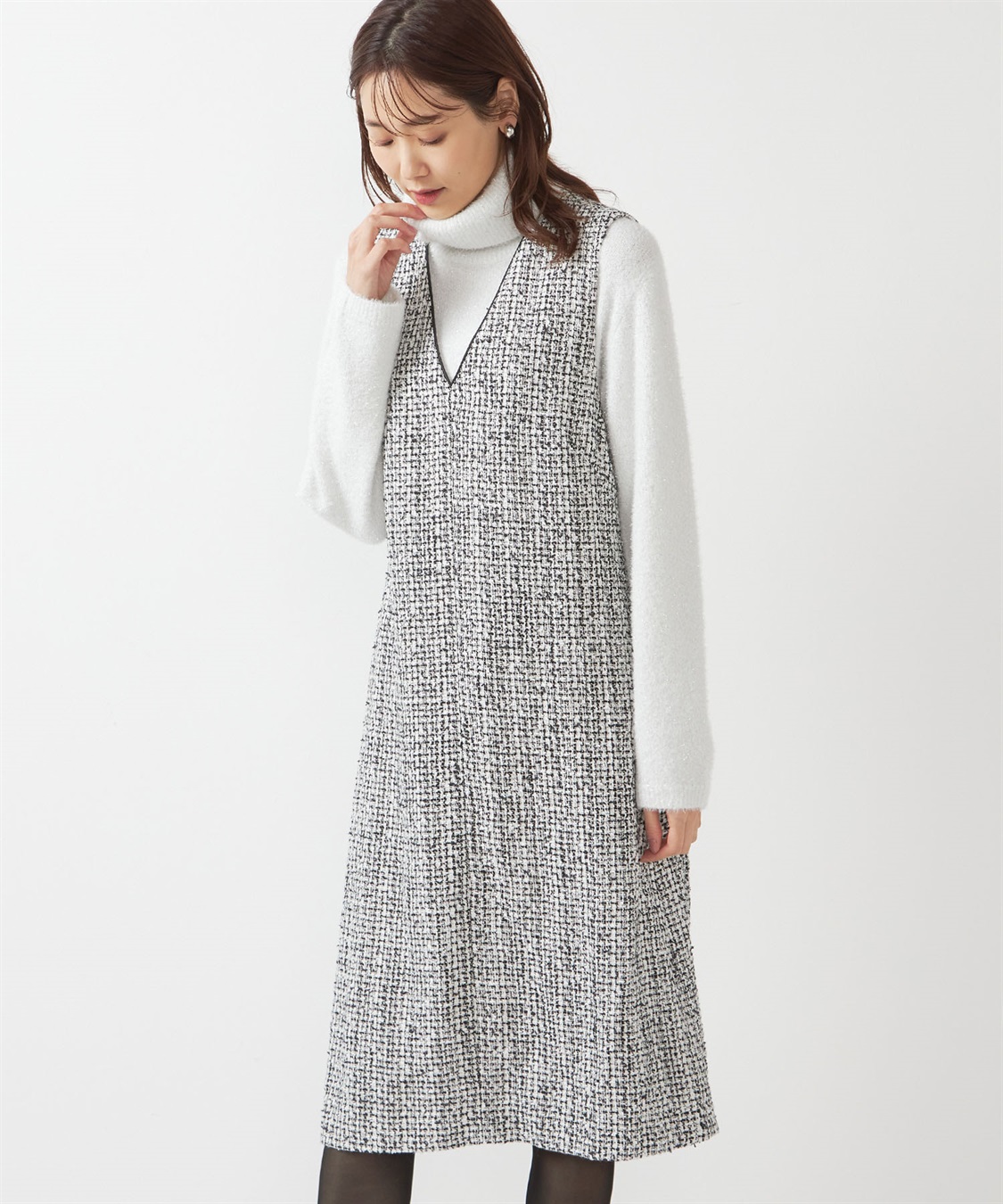 A/C DESIGN BY ALPHA CUBIC ツイードジャンパードレス_sub_1