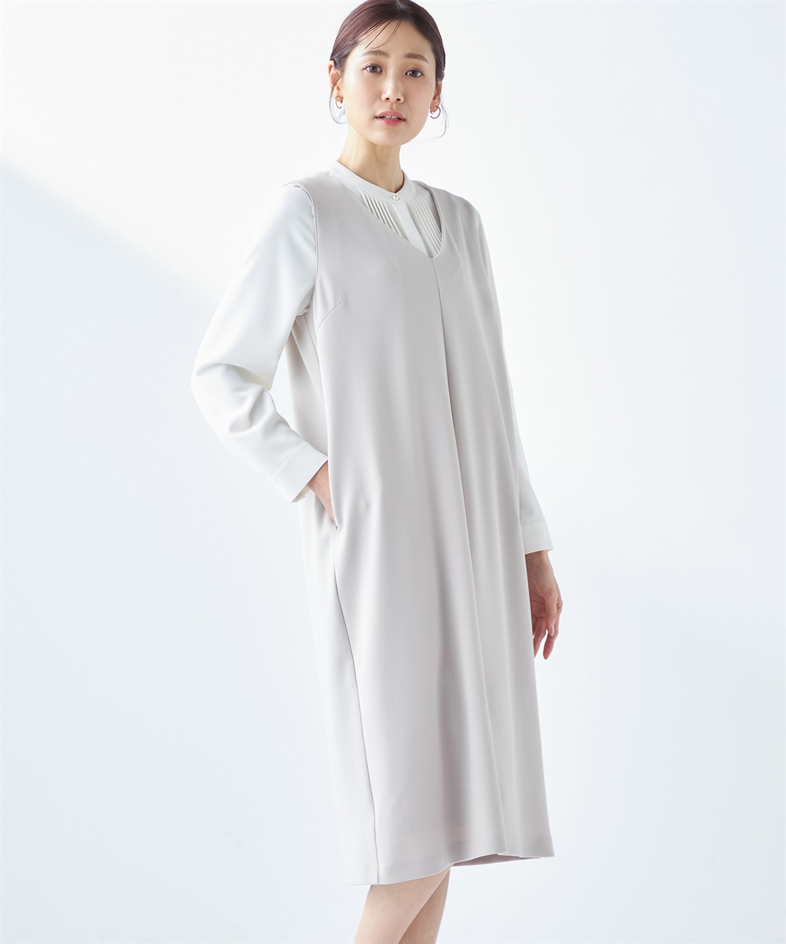 A/C DESIGN BY ALPHA CUBIC Vネックジャンパースカート_sub_1