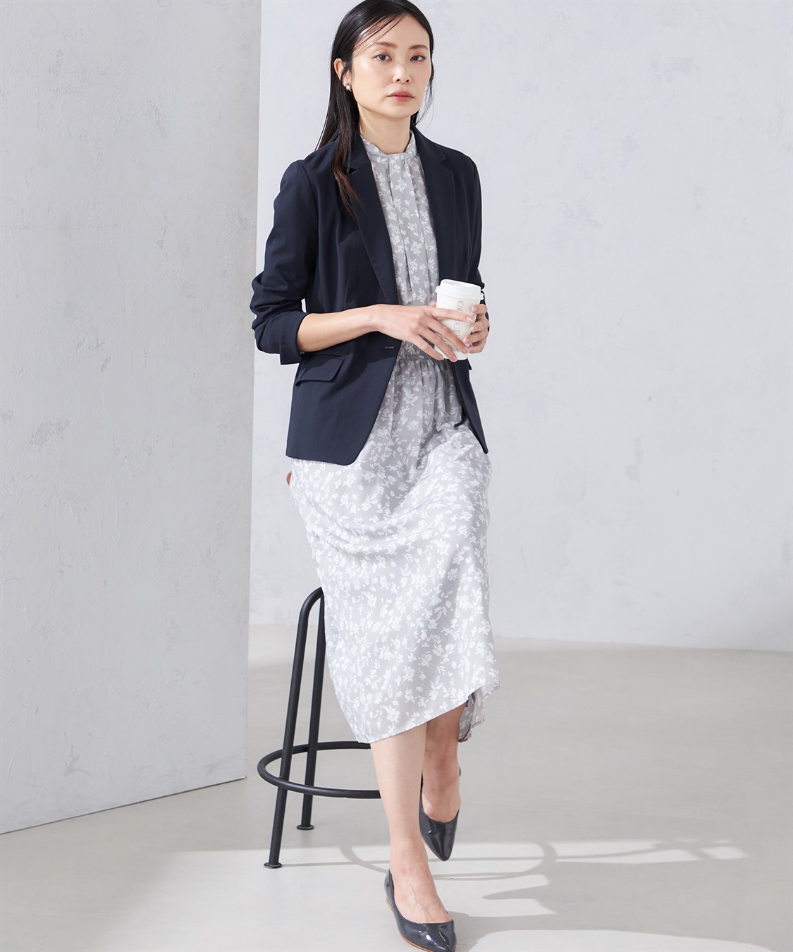 A/C DESIGN BY ALPHA CUBIC 【ウォッシャブル】フラワープリントボウタイ風ワンピース_sub_15