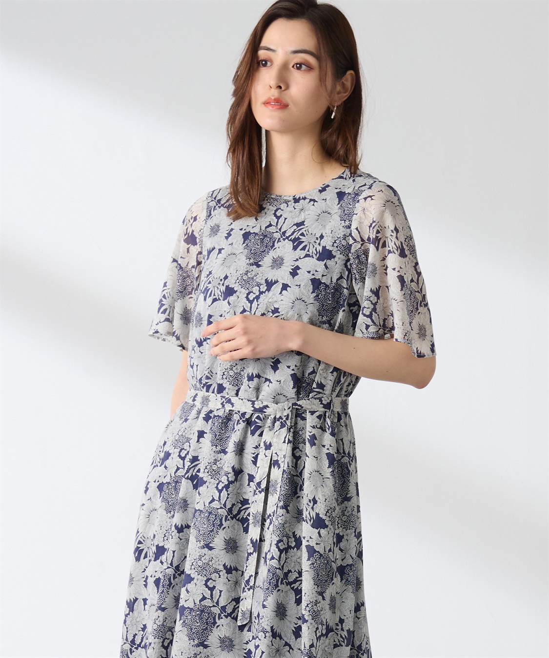 A/C DESIGN BY ALPHA CUBIC リバティプリントクルーネックワンピース_sub_2