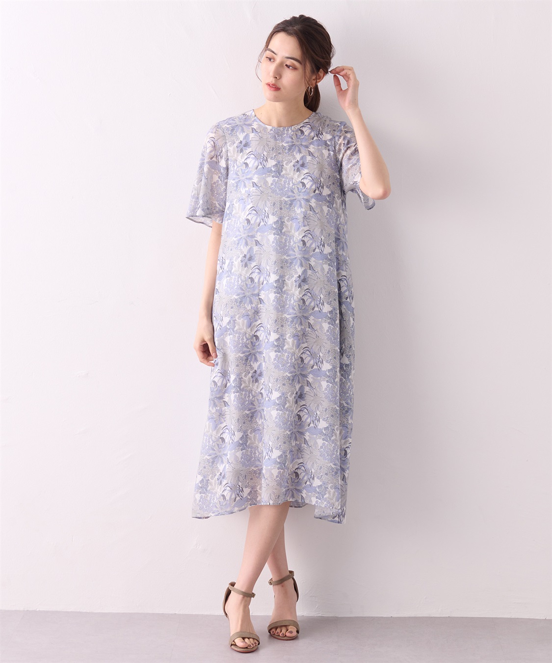 A/C DESIGN BY ALPHA CUBIC リバティプリントクルーネックワンピース_sub_14