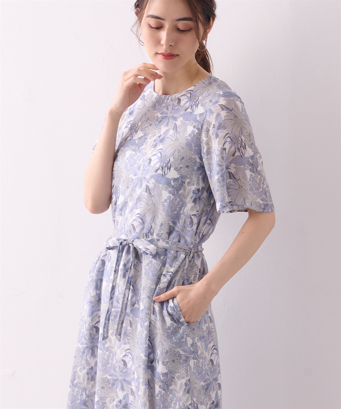 A/C DESIGN BY ALPHA CUBIC リバティプリントクルーネックワンピース_sub_16