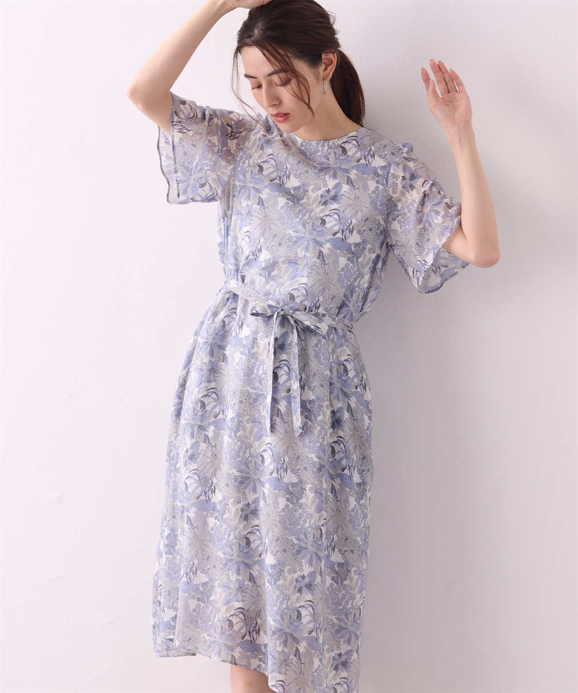 A/C DESIGN BY ALPHA CUBIC リバティプリントクルーネックワンピース_sub_18