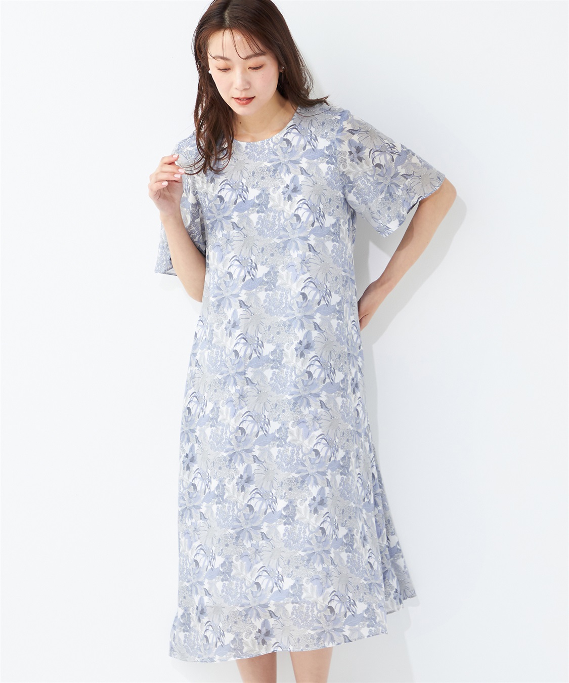 A/C DESIGN BY ALPHA CUBIC リバティプリントクルーネックワンピース_sub_26