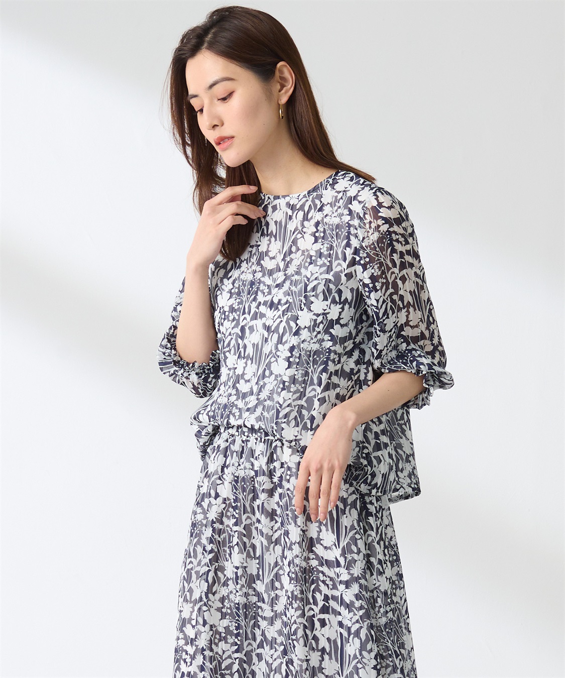 A/C DESIGN BY ALPHA CUBIC リバティプリントプルオーバーブラウス_sub_15