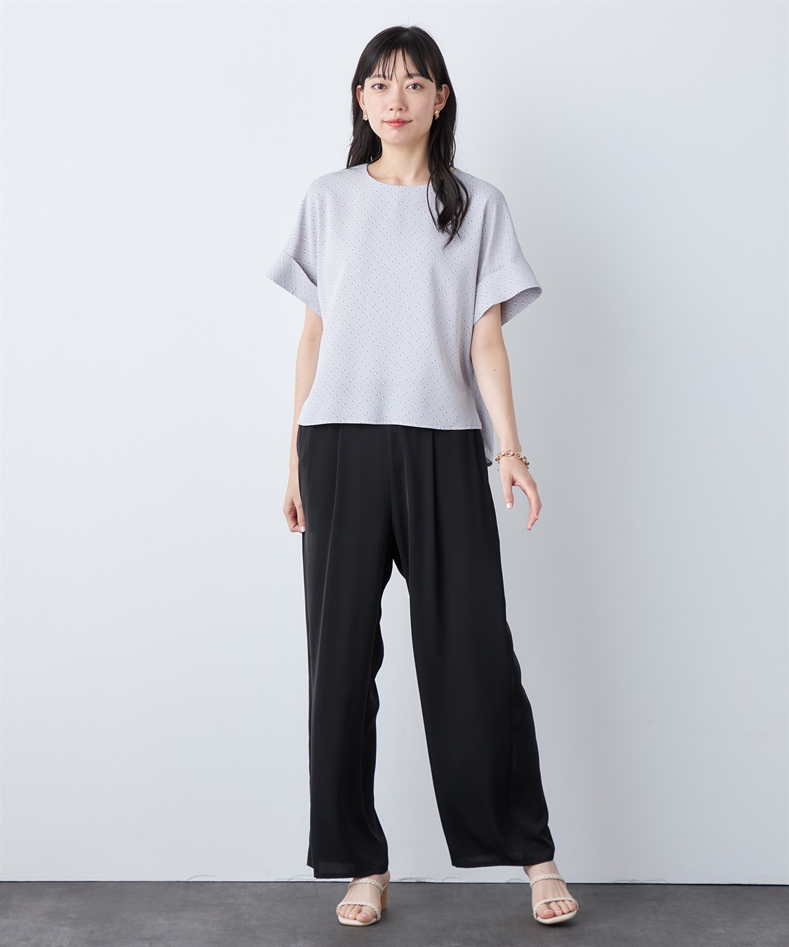 A/C DESIGN BY ALPHA CUBIC 【はっ水】ダブルカフスブラウス_sub_1