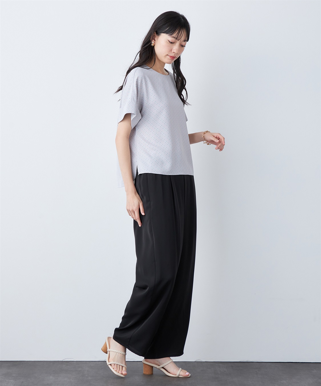 A/C DESIGN BY ALPHA CUBIC 【はっ水】ダブルカフスブラウス_sub_2