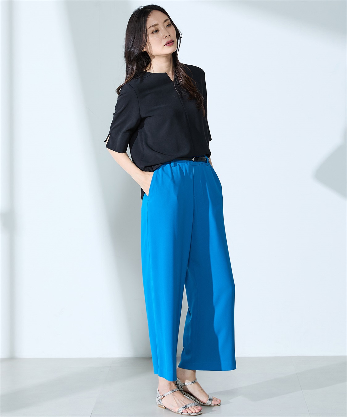 A/C DESIGN BY ALPHA CUBIC 【UVカット・冷感・ウォッシャブル】キーネックブラウス_sub_8