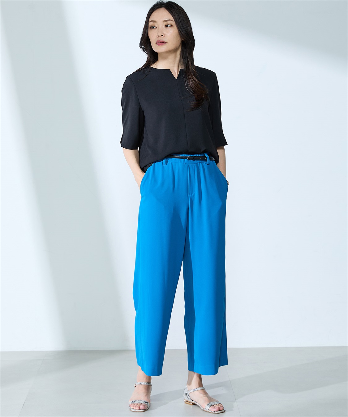 A/C DESIGN BY ALPHA CUBIC 【UVカット・冷感・ウォッシャブル】キーネックブラウス_sub_9