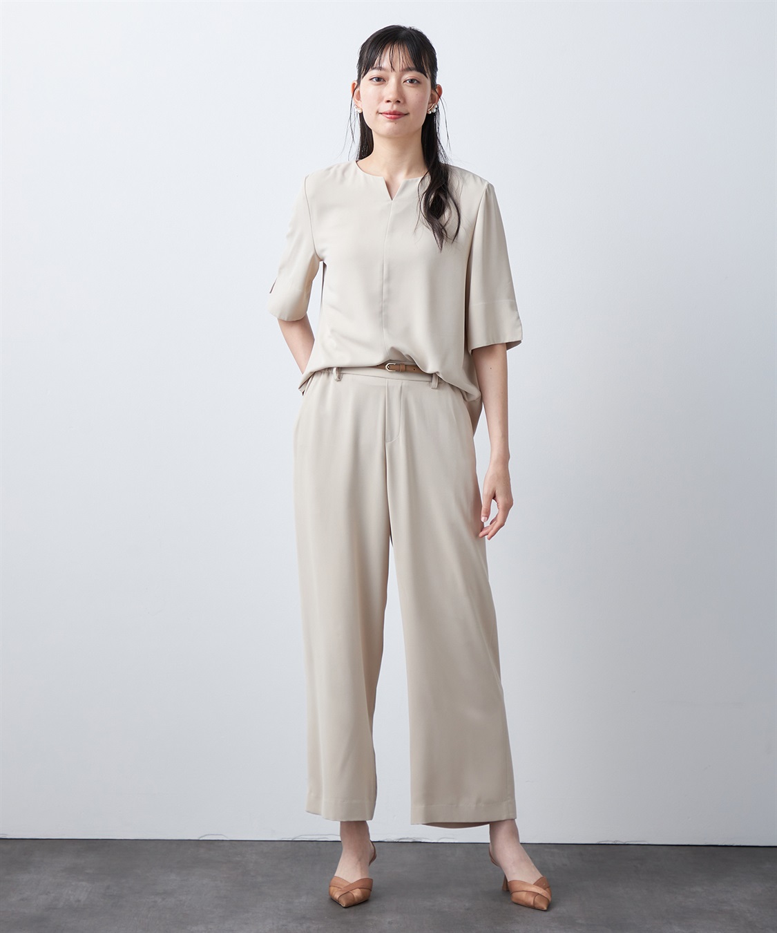 A/C DESIGN BY ALPHA CUBIC 【UVカット・冷感・ウォッシャブル】キーネックブラウス_sub_16