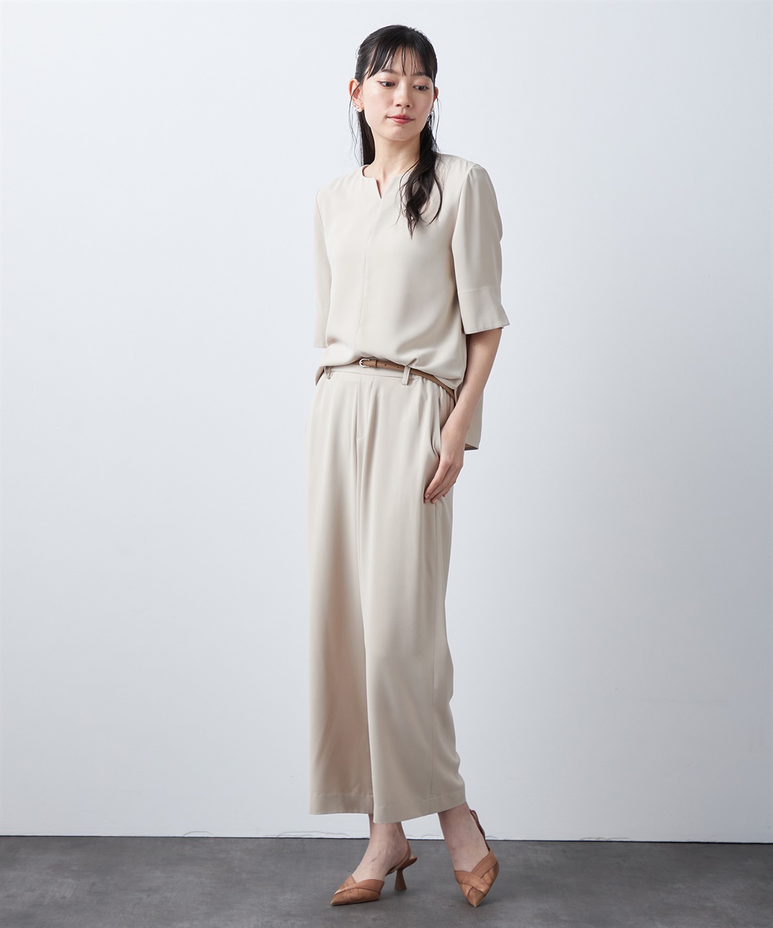 A/C DESIGN BY ALPHA CUBIC 【UVカット・冷感・ウォッシャブル】キーネックブラウス_sub_17