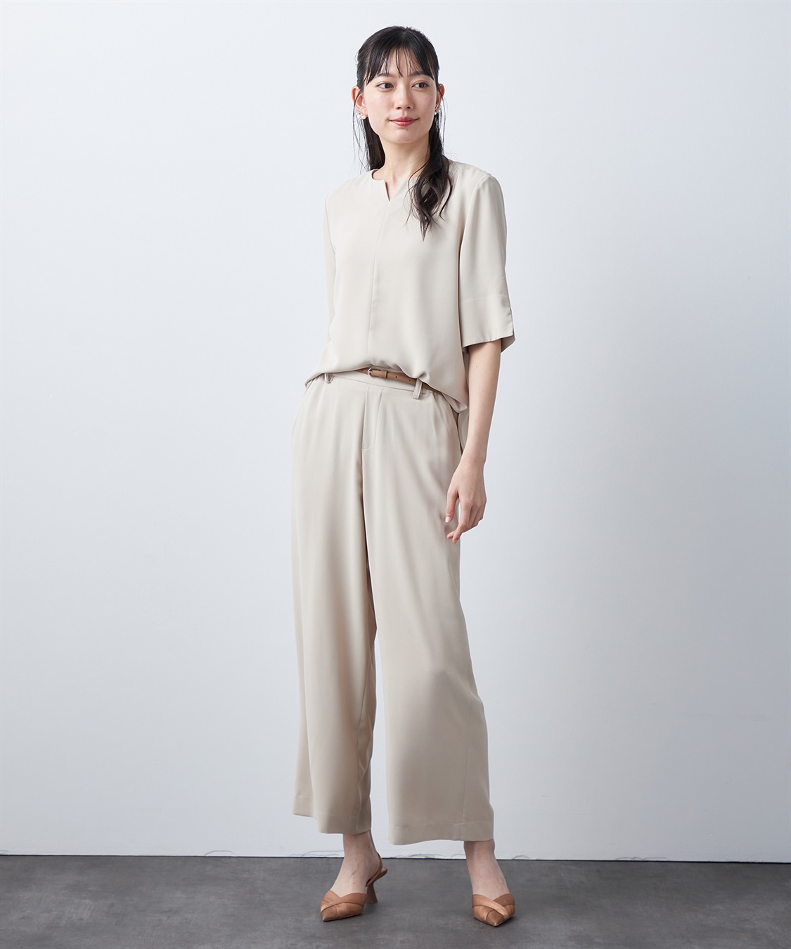 A/C DESIGN BY ALPHA CUBIC 【UVカット・冷感・ウォッシャブル】キーネックブラウス_sub_18