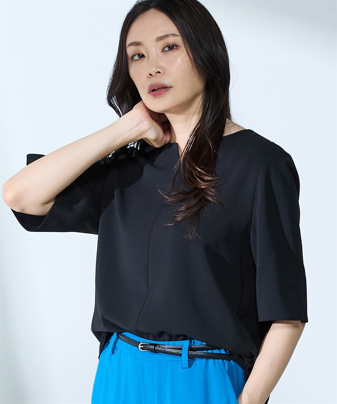 A/C DESIGN BY ALPHA CUBIC 【UVカット・冷感・ウォッシャブル】キーネックブラウス_sub_22