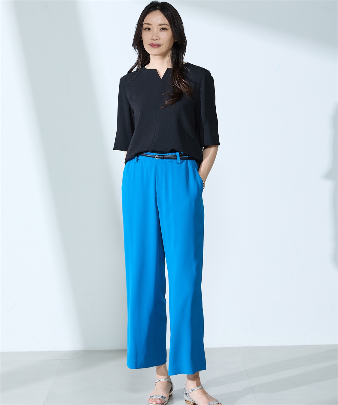 A/C DESIGN BY ALPHA CUBIC 【UVカット・冷感・ウォッシャブル】キーネックブラウス_sub_24