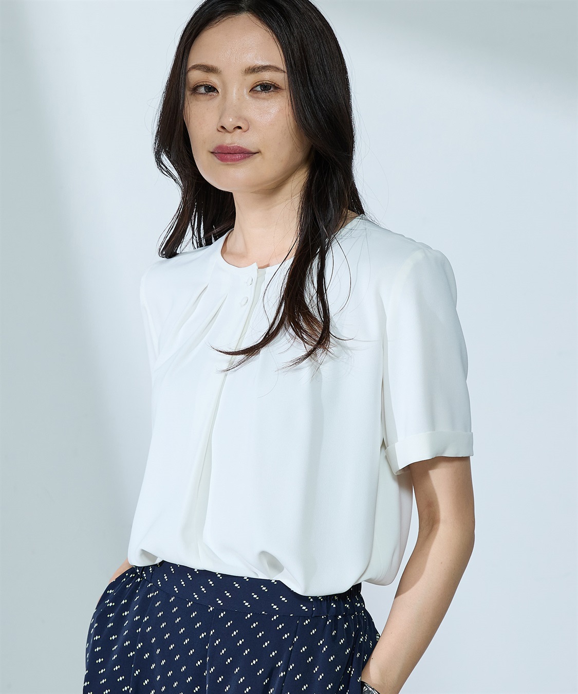 A/C DESIGN BY ALPHA CUBIC 【UVカット・冷感・ウォッシャブル】フロントタックブラウス_sub_16