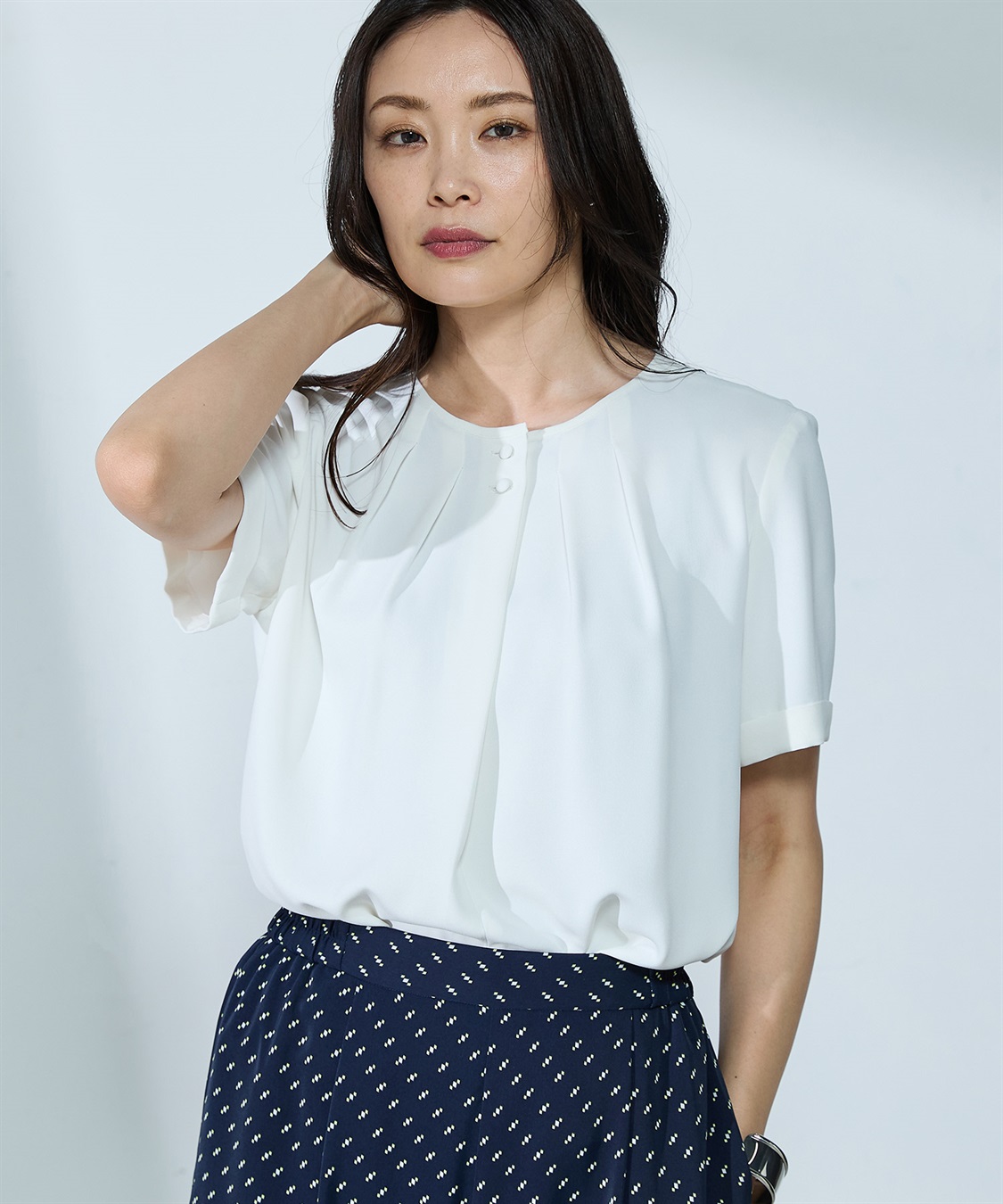 A/C DESIGN BY ALPHA CUBIC 【UVカット・冷感・ウォッシャブル】フロントタックブラウス_sub_17