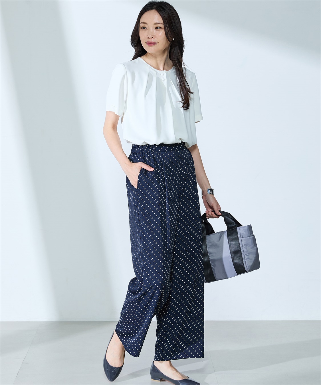 A/C DESIGN BY ALPHA CUBIC 【UVカット・冷感・ウォッシャブル】フロントタックブラウス_sub_20