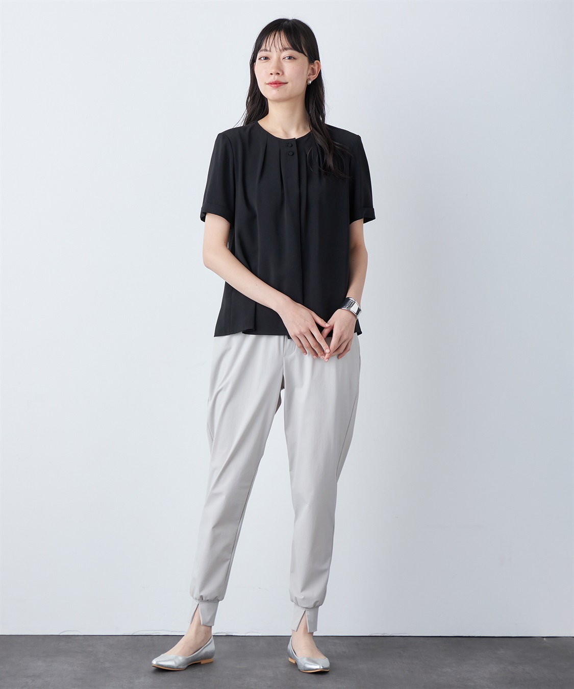 A/C DESIGN BY ALPHA CUBIC 【UVカット・冷感・ウォッシャブル】フロントタックブラウス_sub_23