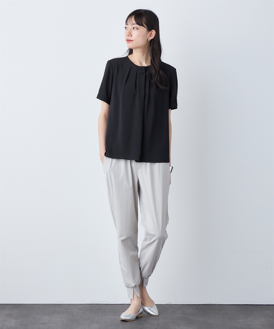 A/C DESIGN BY ALPHA CUBIC 【UVカット・冷感・ウォッシャブル】フロントタックブラウス_sub_24