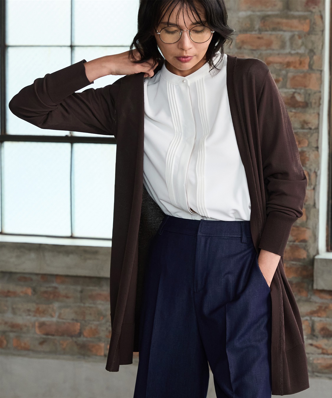 A/C DESIGN BY ALPHA CUBIC タックラインブラウス_sub_15