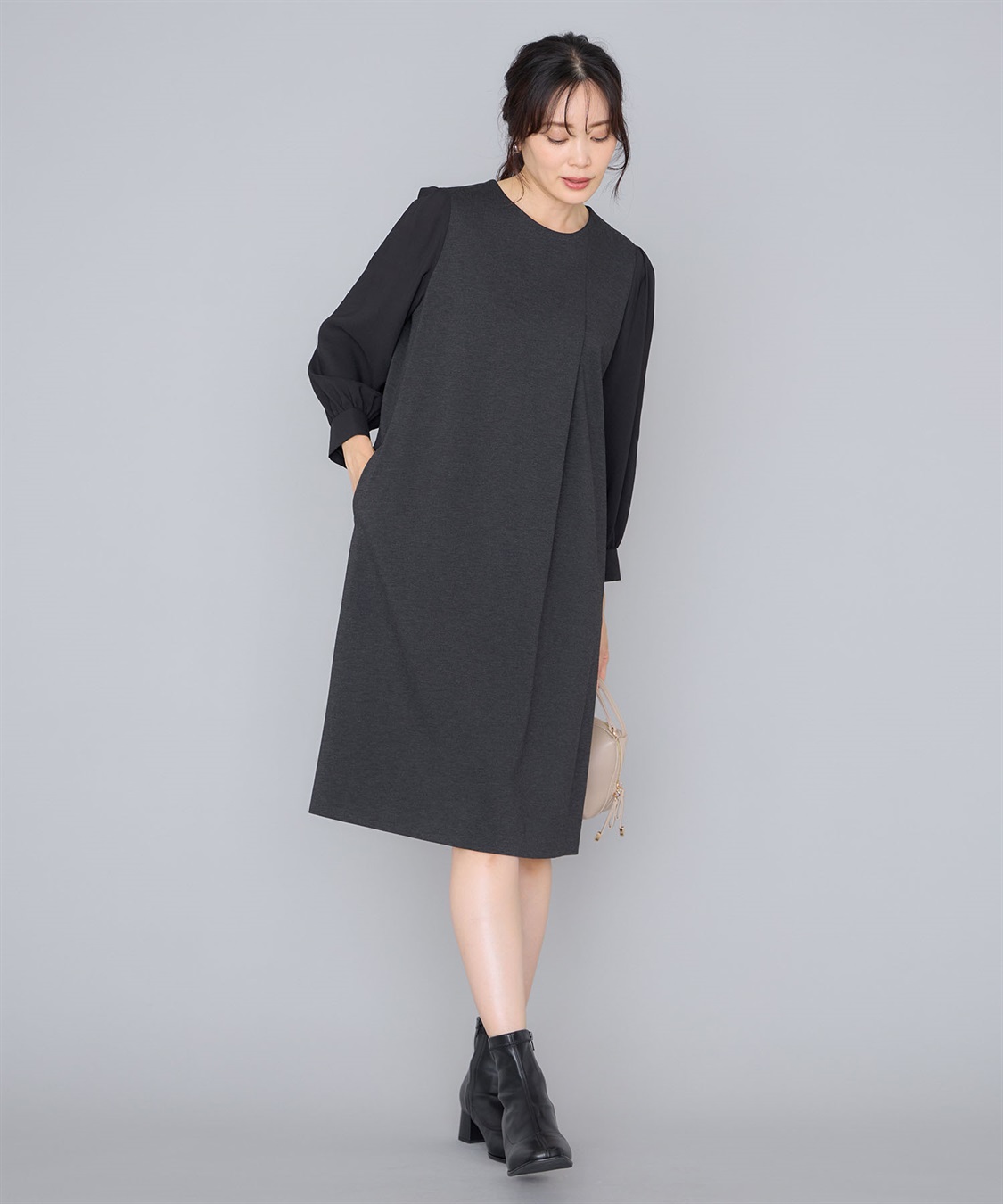 アルファブリック】フロントタックワンピース A/C DESIGN BY ALPHA