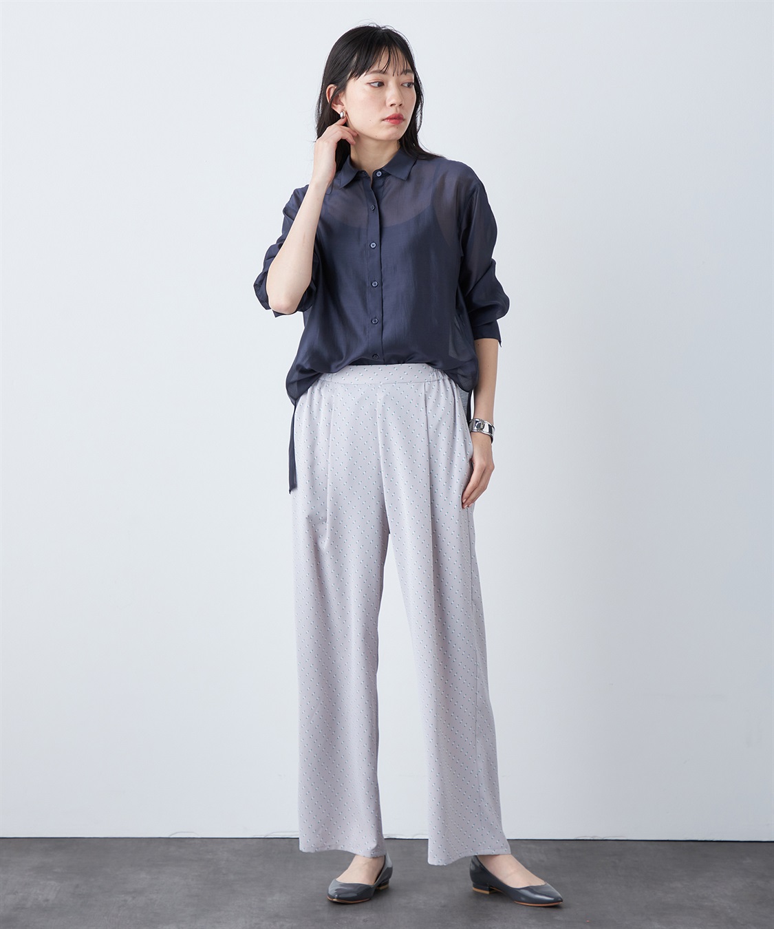 A/C DESIGN BY ALPHA CUBIC シアーロングブラウス_sub_14