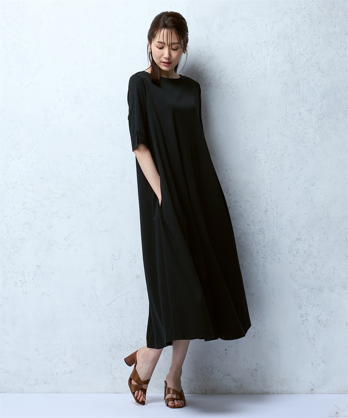 A/C DESIGN BY ALPHA CUBIC コットンロングフレアワンピース_sub_16