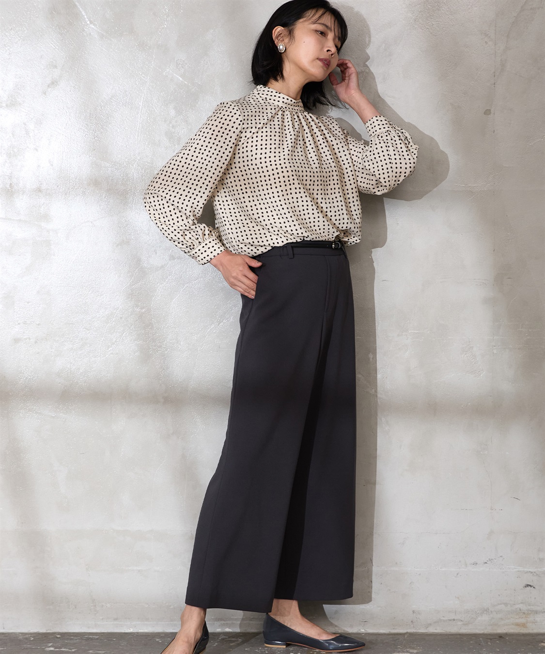 A/C DESIGN BY ALPHA CUBIC ドットプリントブラウス_sub_3