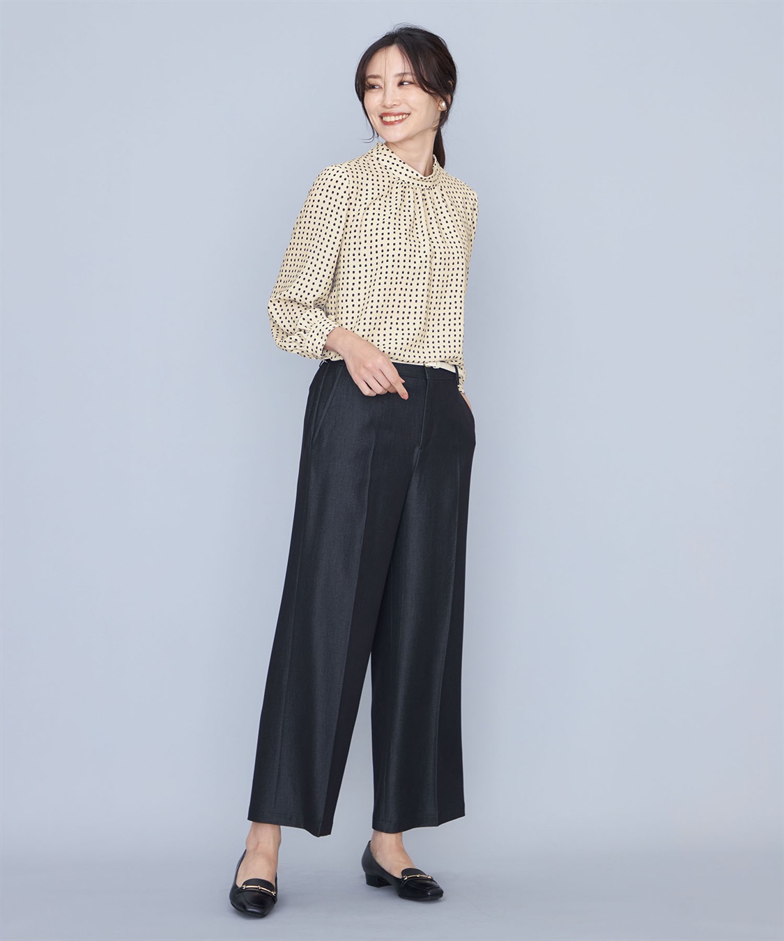 A/C DESIGN BY ALPHA CUBIC ドットプリントブラウス_sub_15