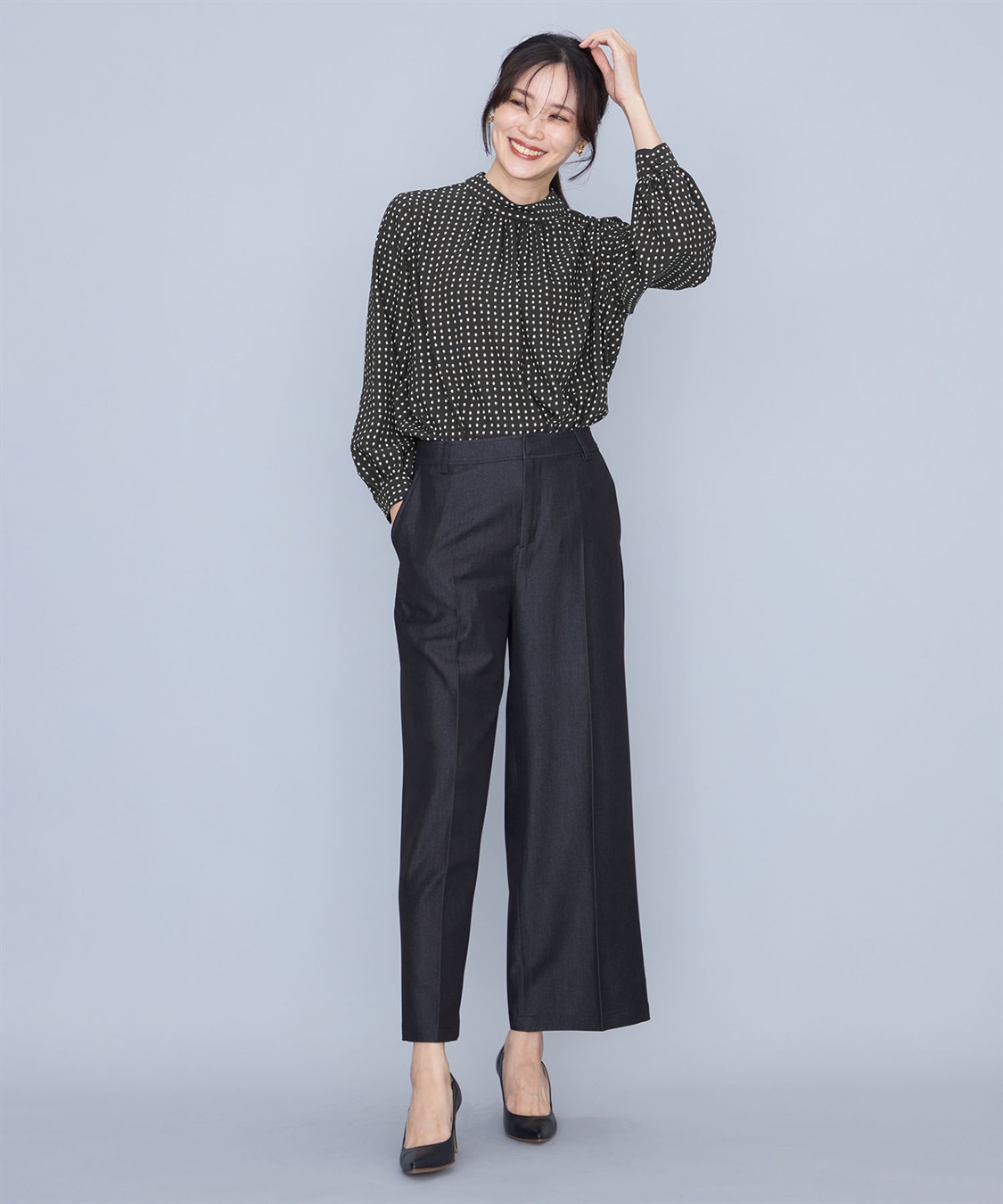 A/C DESIGN BY ALPHA CUBIC ドットプリントブラウス_sub_16