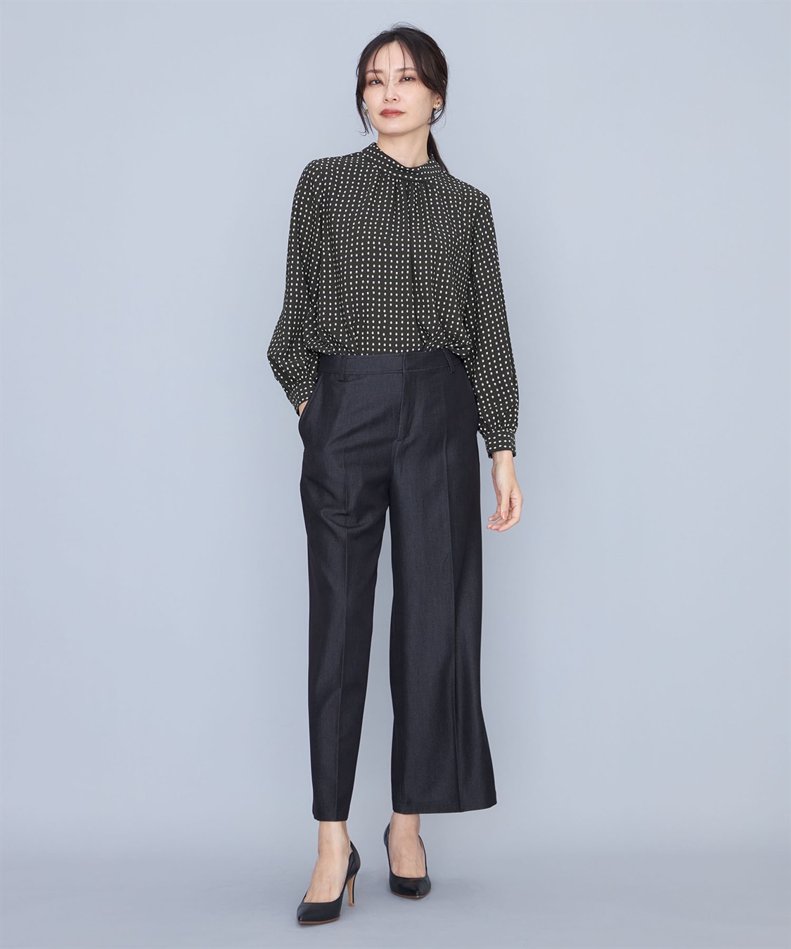 A/C DESIGN BY ALPHA CUBIC ドットプリントブラウス_sub_17