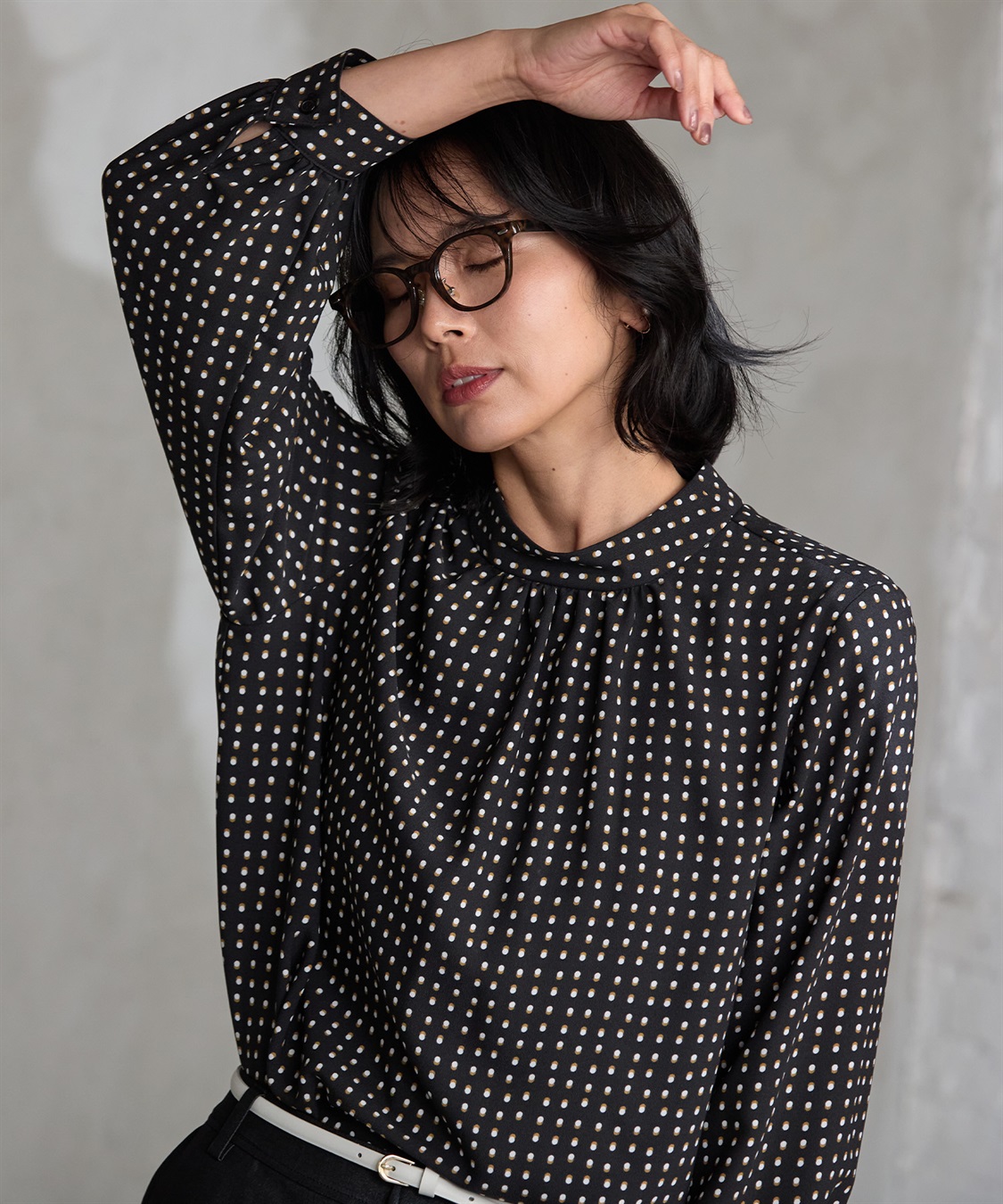 A/C DESIGN BY ALPHA CUBIC ドットプリントブラウス_sub_19