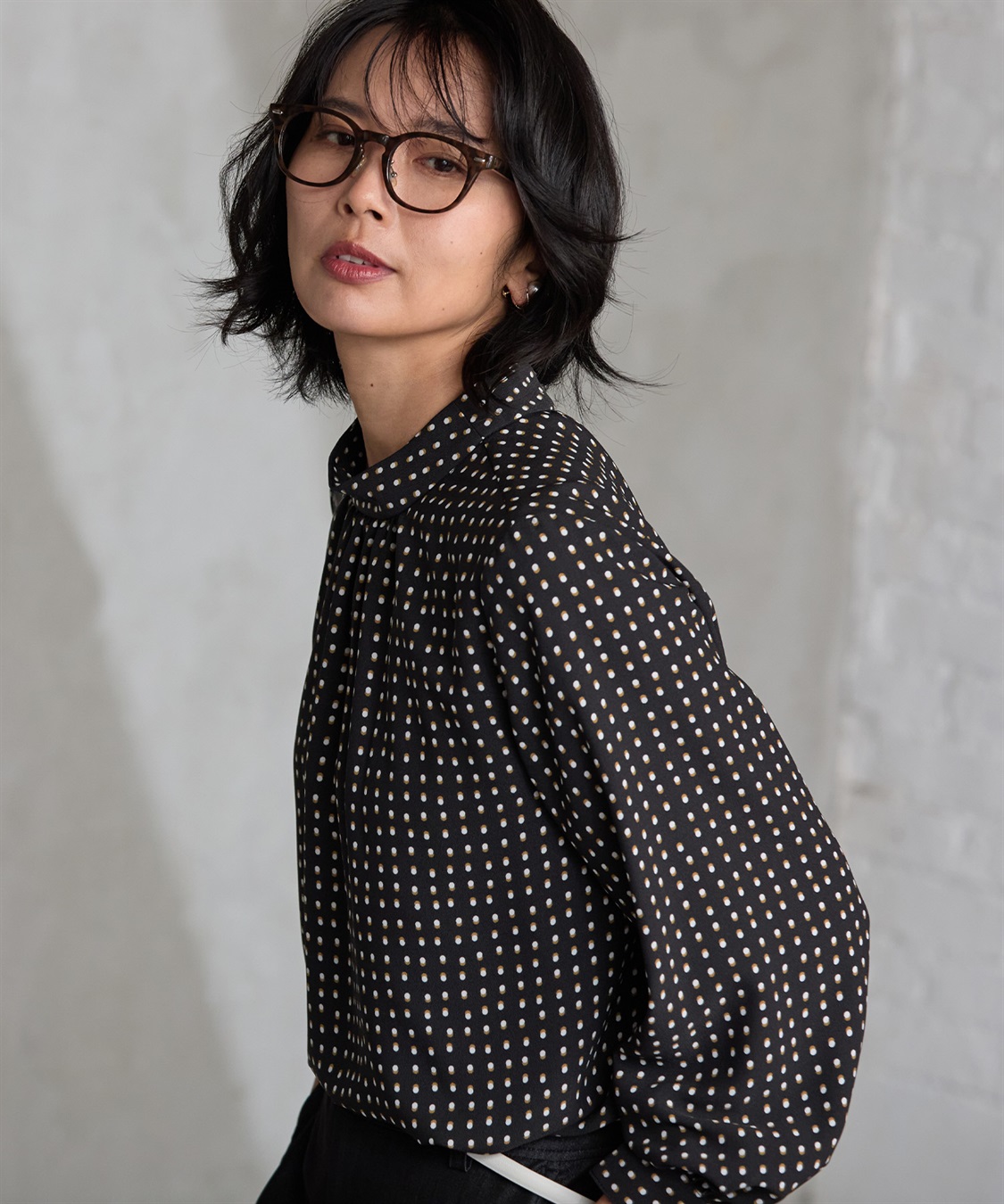 A/C DESIGN BY ALPHA CUBIC ドットプリントブラウス_sub_20