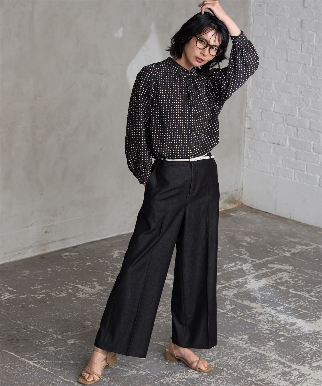 A/C DESIGN BY ALPHA CUBIC ドットプリントブラウス_sub_22