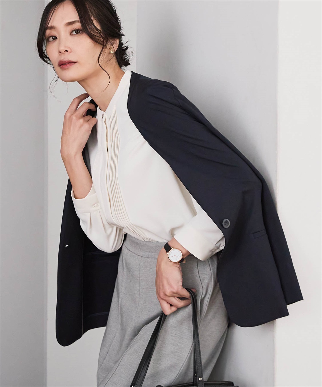 A/C DESIGN BY ALPHA CUBIC タックブラウス_sub_12