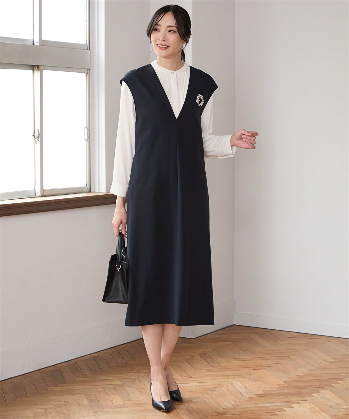 A/C DESIGN BY ALPHA CUBIC タックブラウス_sub_17