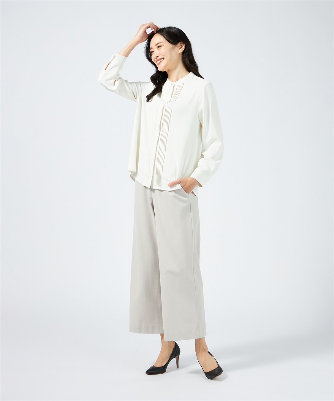 A/C DESIGN BY ALPHA CUBIC タックブラウス_sub_19