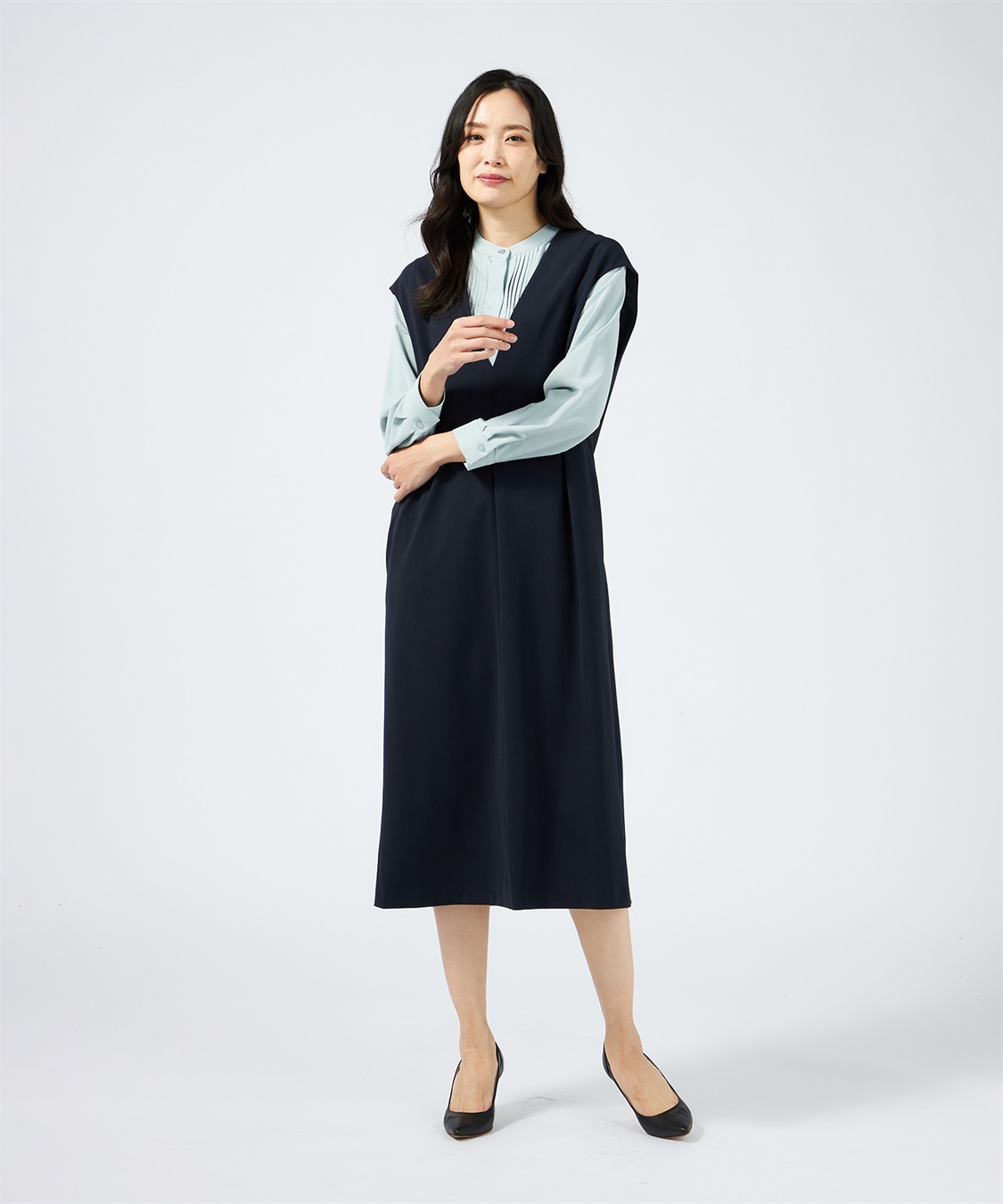 A/C DESIGN BY ALPHA CUBIC タックブラウス_sub_22