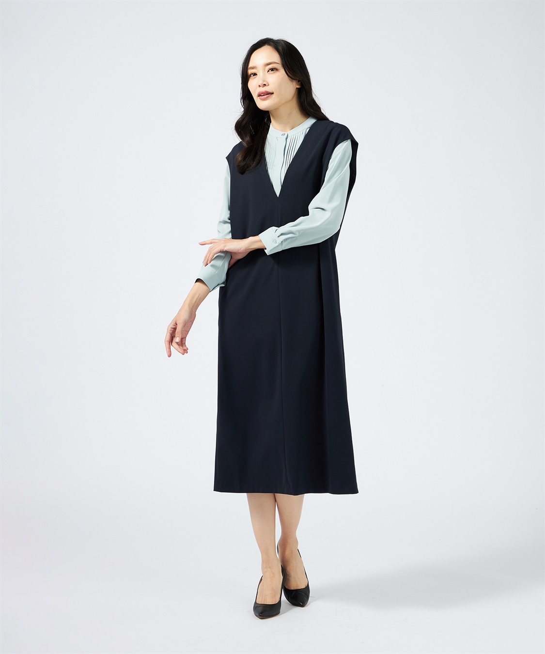 A/C DESIGN BY ALPHA CUBIC タックブラウス_sub_23