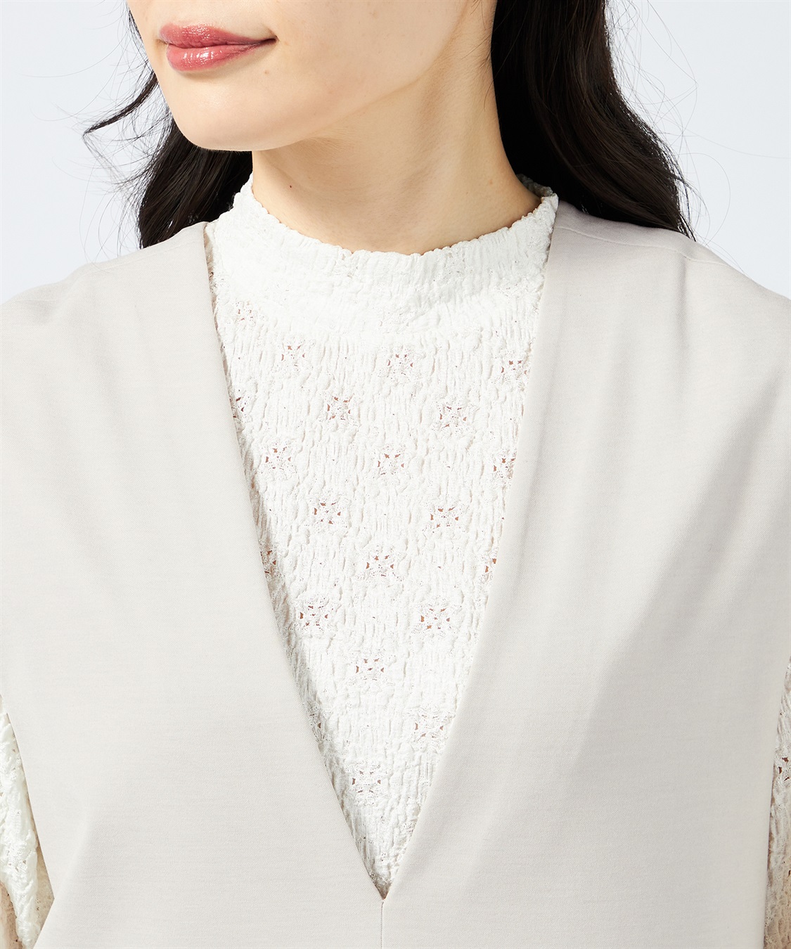 A/C DESIGN BY ALPHA CUBIC Vネックジャンパースカート【美モーションシリーズ】_sub_5