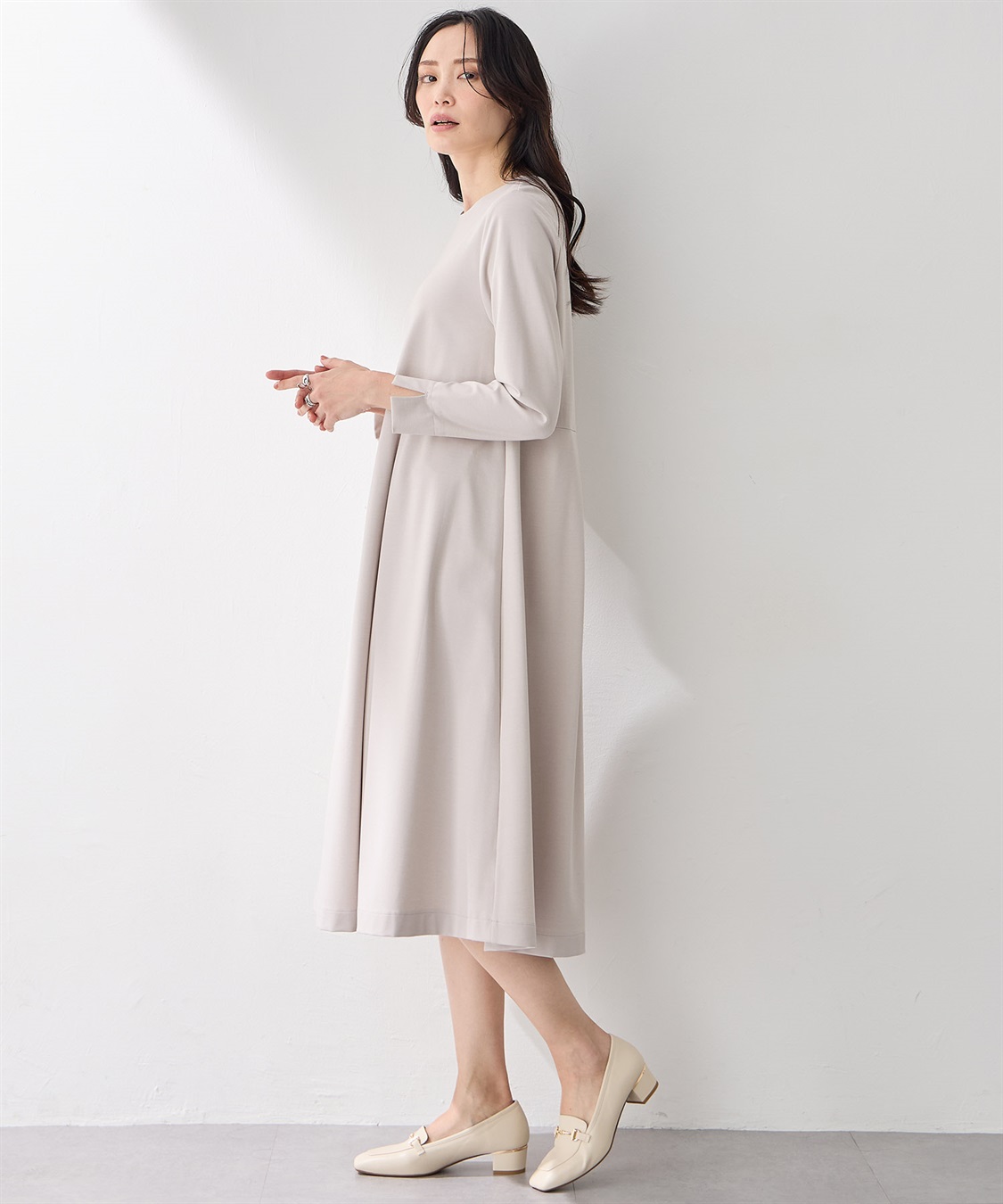 A/C DESIGN BY ALPHA CUBIC ストレッチタックワンピース【美モーションシリーズ】_sub_9