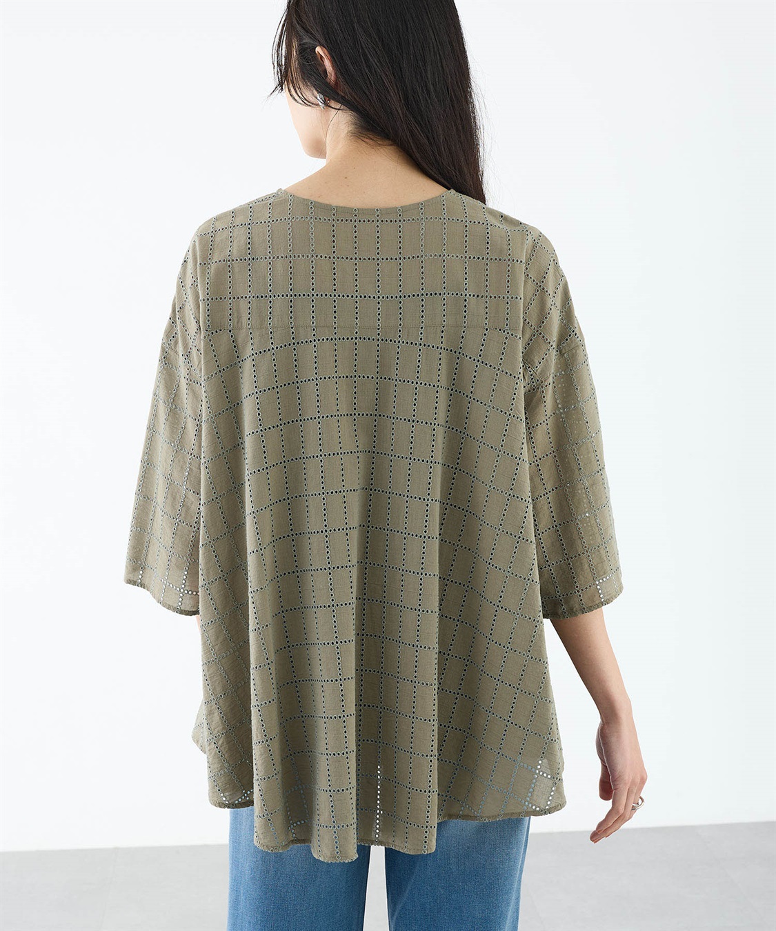 A/C DESIGN BY ALPHA CUBIC スクエア刺しゅうブラウス_sub_13